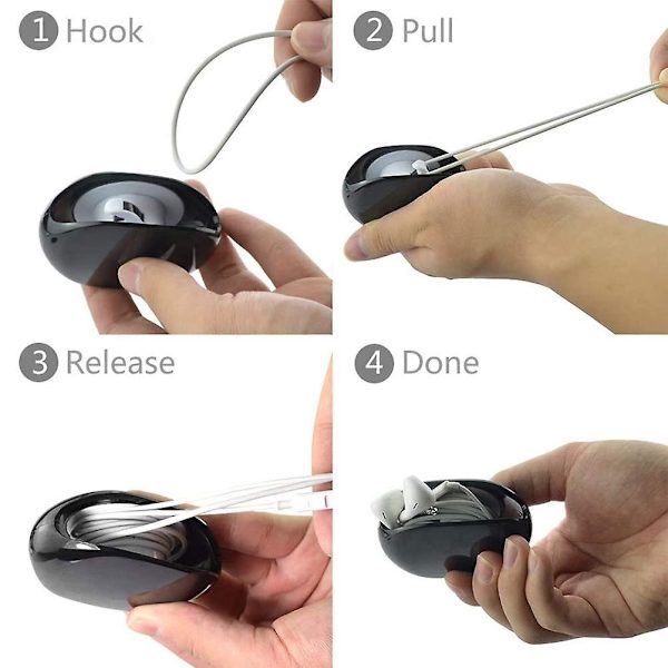 1 X Automatisk kabelorganisator, bobbinlindare smart wrap hörlursförvaringsbox, indragbar sladd