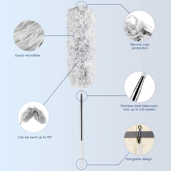 1PC Pölyharja, Teleskooppinen Pölyharja, Jopa 2,8 m Pitkä Erittäin Pitkä Re