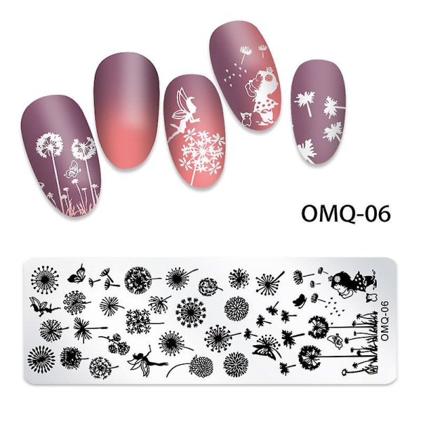 Neglestempelplate Stempelmal Neglebildeplate Stencil Diy Trykk Rustfritt Stålverktøy（OMQ06）