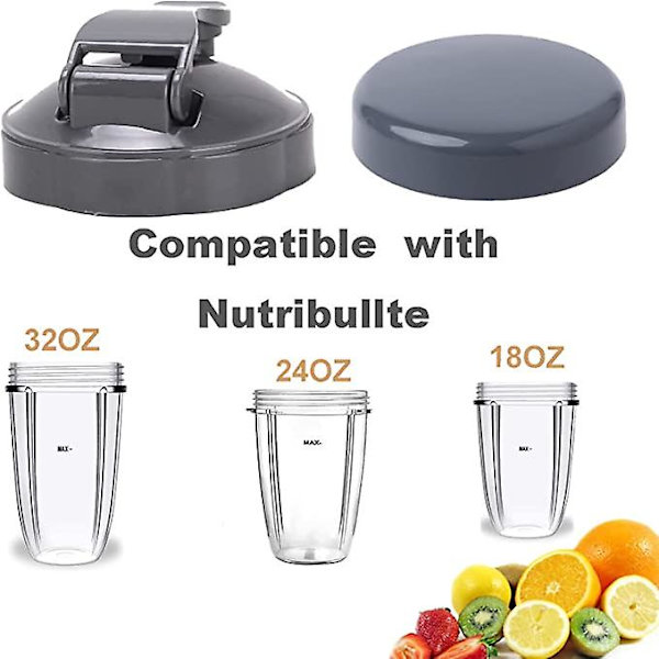 Återförslutningsbara mugglock & Flip Top To-go lock-ersättningsdelar för 600w & 900w mixerkoppar Juicer-tillbehör