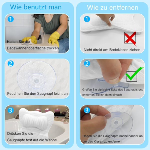 Badkudde, badkudde ergonomisk 4D Air Mesh-teknik och 6 S
