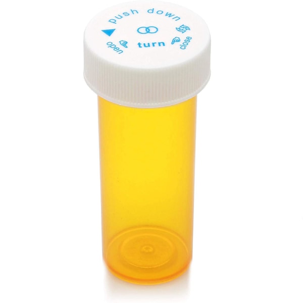 Medicinpillerflaskor av plast med barnsäkra kapsyler Receptbelagd flaska medicinbehållare Pillerflaska