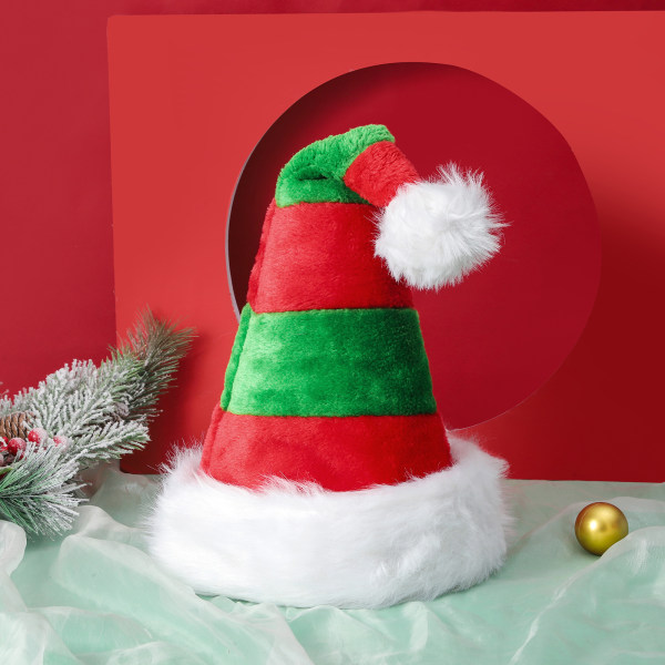 2 stk Rød og hvid stribet hat julehatte til børn Kristus