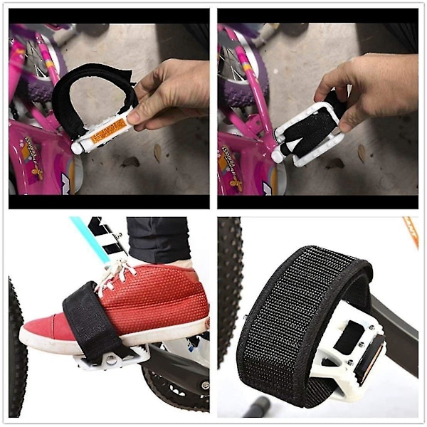 2 stk. Cykelpedalstropper Pedal Tåclips Stropper Tape Til Fast Gear Cykel (Sort)