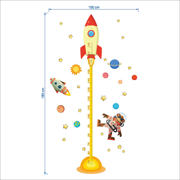 Planetarisk rymdraket höjdtillväxt mätdiagram avtagbar