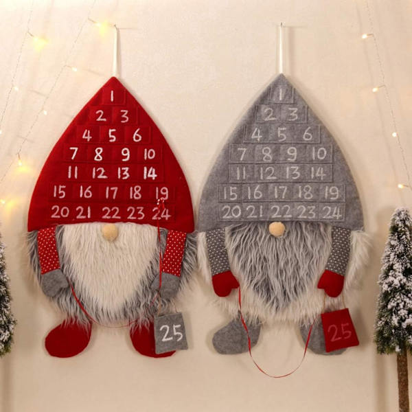 1 stk. Rød Julekalender Nisser Nedtælling til Jul A