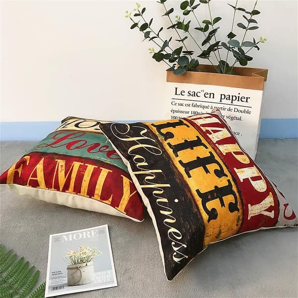 4-pack kuddfodral heminredning för soffa bil sovrum 18x18 tum