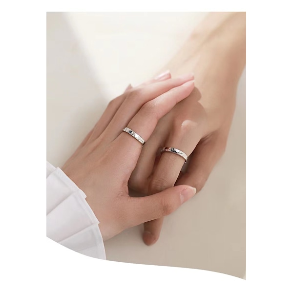 Hän ja Hän Sormussetti Vuori ja Meri Vakuutuslupaussormus Säädettävä Avain Valentine's Day Lahja Hänelle ja Hänelle