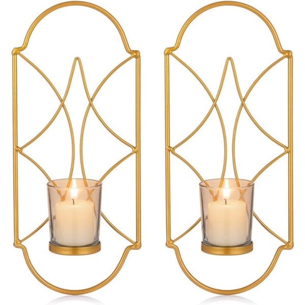 2 Ljusstakar Tealight Ljusstake Metall Väggmonterad Ljus