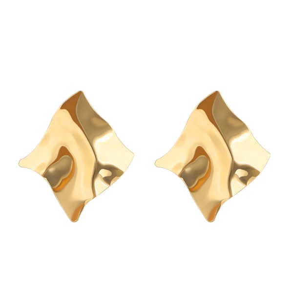 Liioiteltu Epäsäännöllinen Ruffled Metal Big Geometry Drop Earrin