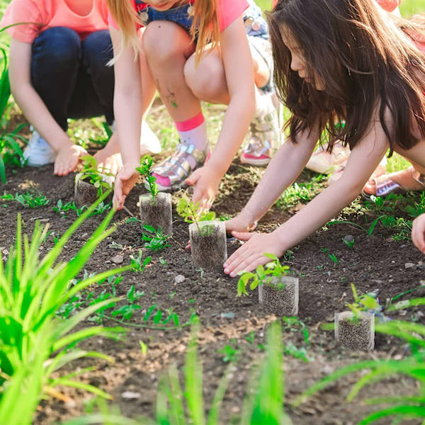 100 stk. (15ⅹ23cm) Planteposer Frøplante Gropose Biologisk Nedbrydelige Non-woven Pose Planteskoleposer Nedbrydelige Stof Plantepose til Frøplanter og Planter