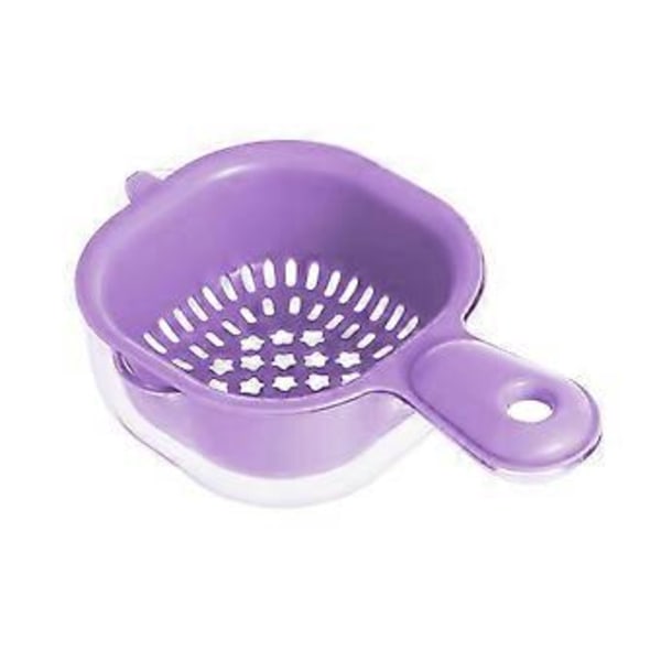 Köksdurkslag Skål Set 2 i 1 Frukt Grönsak Tvätt Mat Sil Korg för Pasta Spaghetti och Sallader Purple