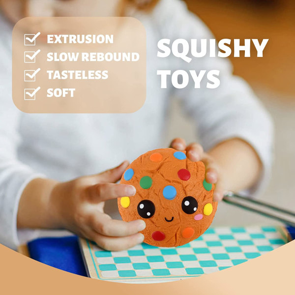 Squishies Chokladkakor Biscuit Kawaii Långsamt stigande Squishies Squeeze Leksaker Stressavlastning Mjuk Presentkollektion