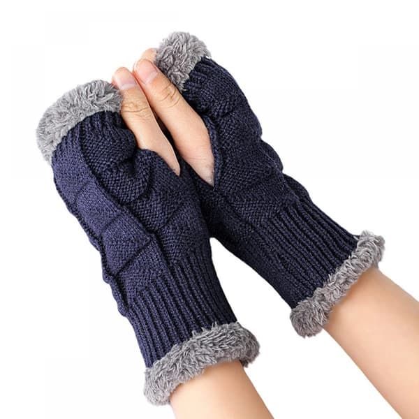 Blå vinterhansker for kvinner, varme