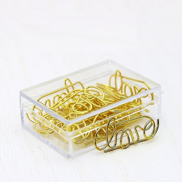 30 stk papirklips, holdbare og rustfrie papirklips med etui (hjerte)