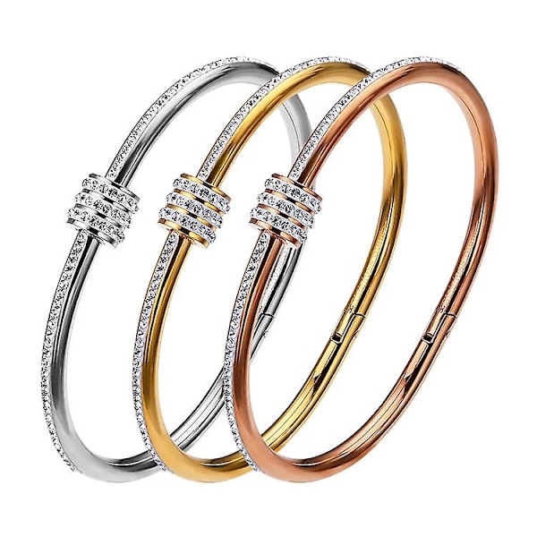 Titaniumjonterapi Armband Rostfritt Stål Armband (Roséguld)