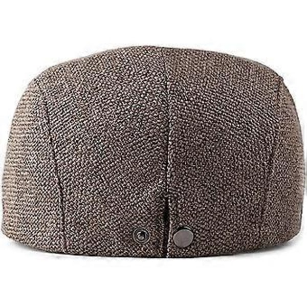 Herr Flat Cap Newsboy Keps Basker Keps Tillverkad av Bomull Fladdermus Hatt för Vår och Höst Mörkbeige dark khaki