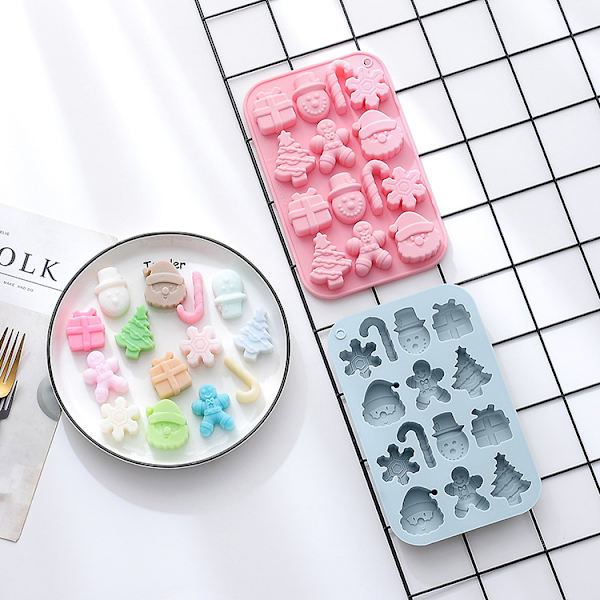 2-pack snögubbe pepparkaksgubbe käppform silikonform