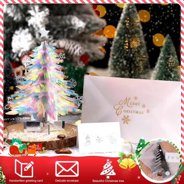 Pop Up Julgran, 7,87 tum Liten Julgran 3D Pop Up C