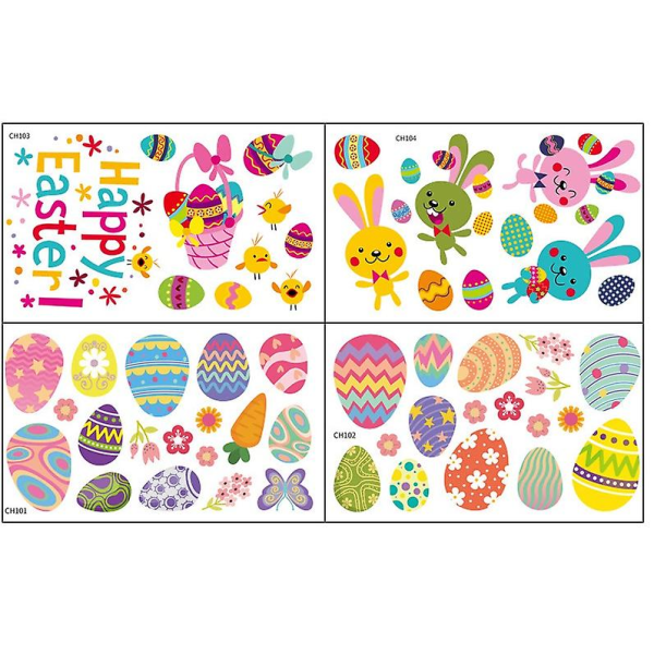 Påskäggklistermärken Påskäggdekorationsklistermärken Påskväggklämmor Färg Easter Egg Paper Craft Glad påskdekaler