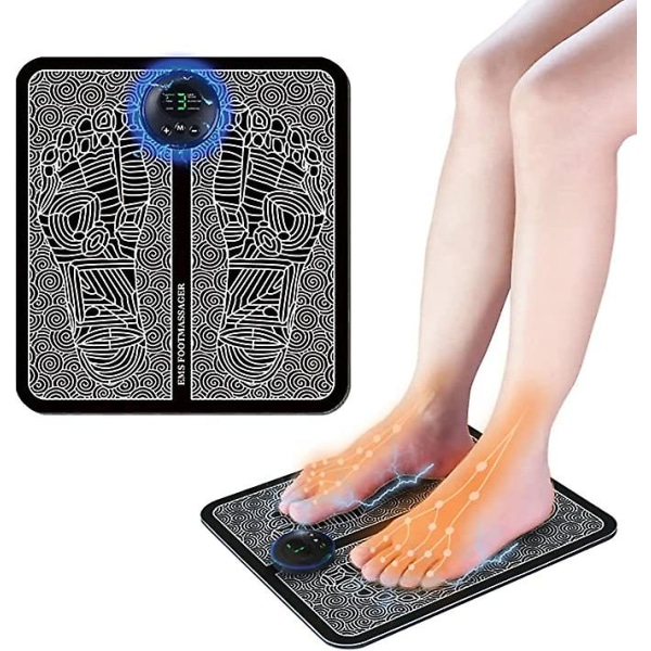 Sähköinen Ems-jalkahierontalaite, langaton jalkojen lihasstimulaattori Abs Fysioterapia elvyttävä jalkahierontamatto (B)