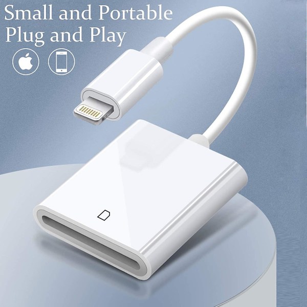 Apple Lightning til SD-kortleser Plug and Play-adapter for iPhone iPad-kamera Trail-spillkamera-kortleser