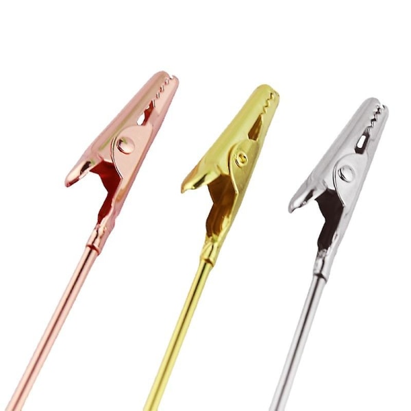12 stk. Bordnummerholder Navnepladskort Holder Memo Klip Holder Stativ Note Holder (Guld)