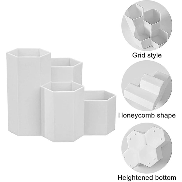 Hexagonal pennhållare, hexagonal pennhållare i plast, organizer, sexkantig penna
