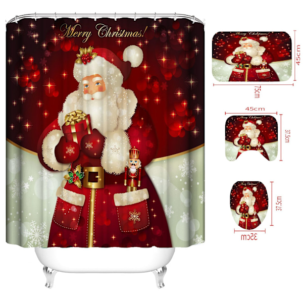 Vandtæt polyester bruseforhæng til jul (180*180cm)