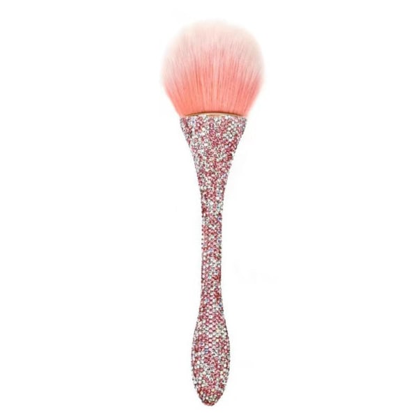 Akryl neglebørste Glitter Soft Dust Powder Rengjørings-rosa