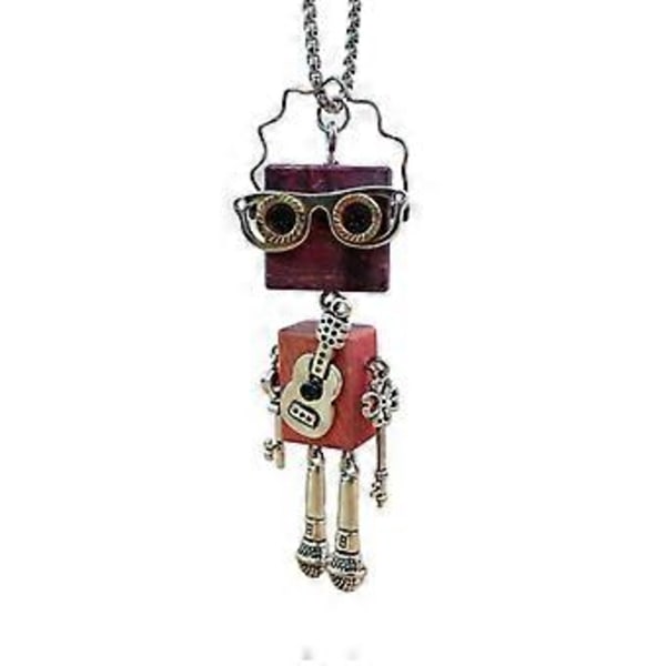 DIY Puinen Palikkarobotti Kaulakoru Tyylikäs Solisluuketju Säädettävä Pituus Chokerit Unisex Punk Solisluuketju Koriste FN10025