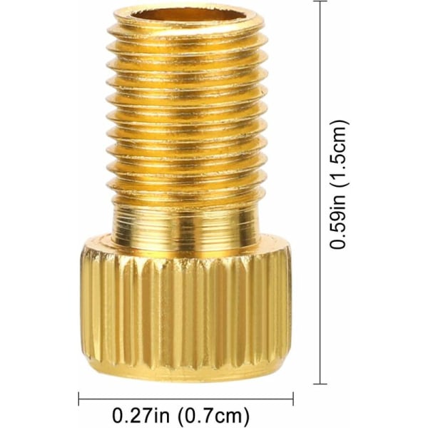 4 stk Presta til Schrader sykkelventil adapter, aluminiumlegering adapter