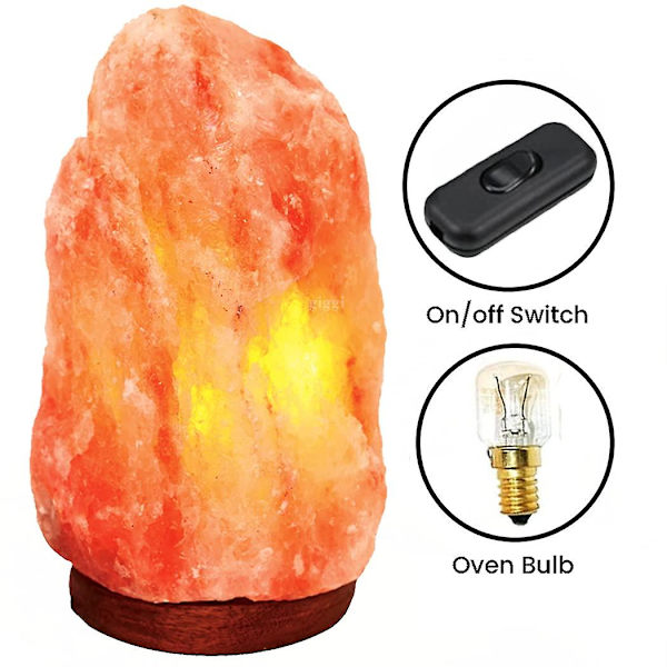 Saltlampe Premium 100% Naturlig Himalaya Saltlampe Håndlaget Trebase Saltlamper Himalaya (Europeiske forskrifter)