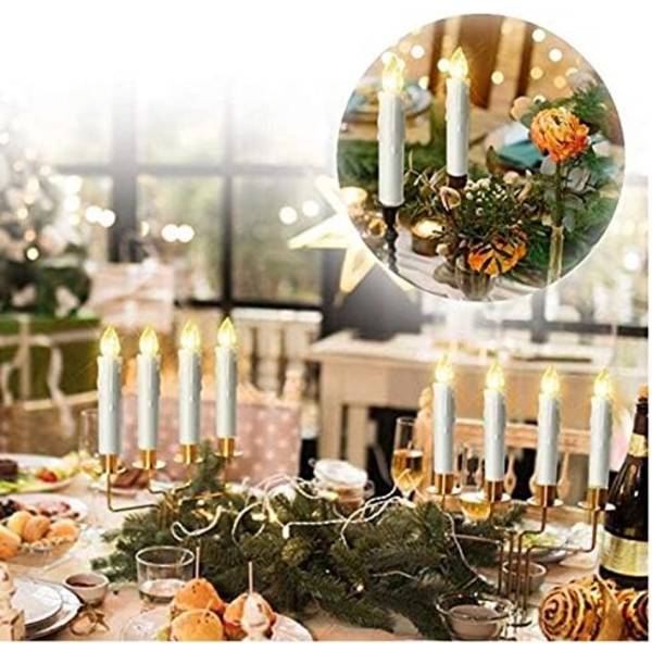20 stk LED julelys med fjernkontrollklips, flerfarget