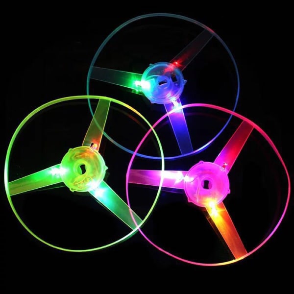 LED-lysleker 4 stykker helikoptre flygende leker LED-lysleker glød i mørket bursdagsgaver LED-lysleker