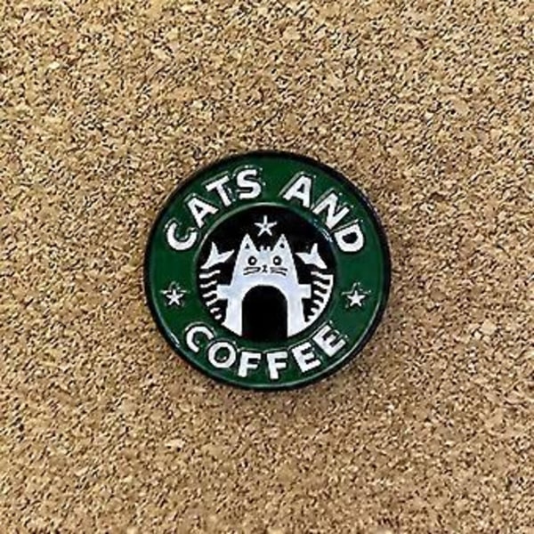 Emaljnålar för katt och kaffe Emaljnål för katt Kaffe Emaljnål Brosch för Ryggsäckar Kläder Jackor & Hattdekoration