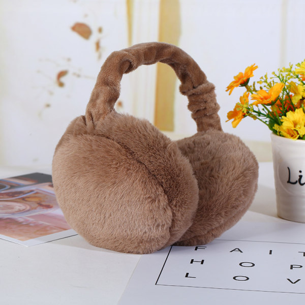 Khaki Winter Earmuffs Women Anti Cold Earmuffs Men Plush Warm Fol