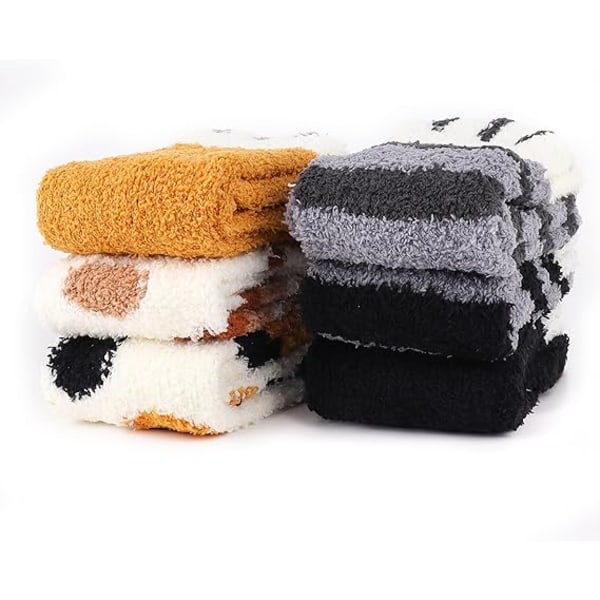 Varmere Sokser for Kvinner - Kattesokser med Kattepote - Termisk Fleece Vinter