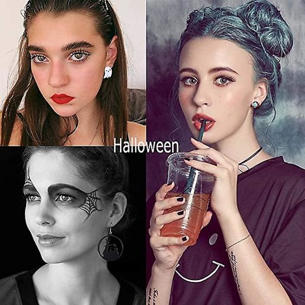 2 par Halloween-tema dinglende ørestikker til kvinder Ørestikker dinglende øreringe til Halloween-kostumefest