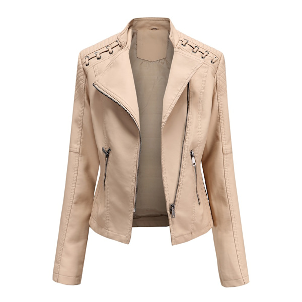 1 stk. khaki skinnjakke for kvinner, kort jakke, slank, tynn Lea