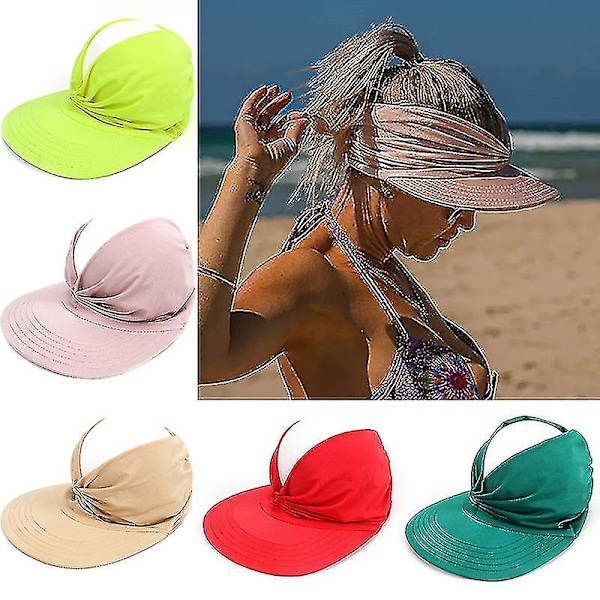 Baseball Sol Cap Sports Sol Visor Tom Hat Uv Beskyttelse Solhatte Kvinder Uv Beskyttelse Brand Strand（Grøn）