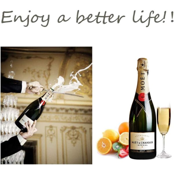 Mousserende vinprop til flasker Premium mørk rustfrit stål champagneprop skaber et vakuum for at forsegle dine Prosecco- eller vinflasker 3 poser (sølv)