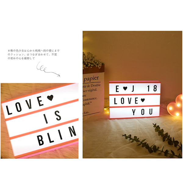 Pink Light Box med, Message Light Box Ideal Dekoration Hjem Bedr