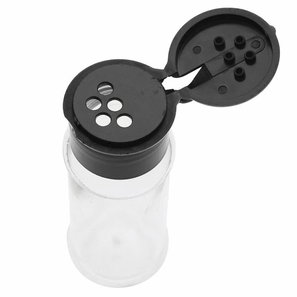 12 pakker plast krydderglass med lokk, 100 ml krydderoppbevaringsbeholder flaske krydder pepper salt glass