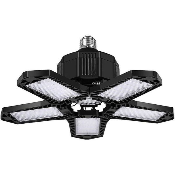Garasjelys 120w LED garasjelys Skru inn garasjelyspære 5+1 paneler Garasje belysning 6500k Deformerbare garasjelys Tak LED butikklys