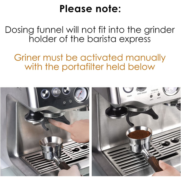 54mm espressodoserings tragt, rustfrit ståldoseringsring til kaffe C