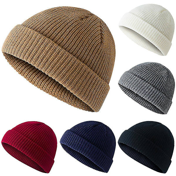 Varm vinterstrikhue Beanie Cap Fisker Varmer Ur Hat Skully Daily Ski Hat（Blå）