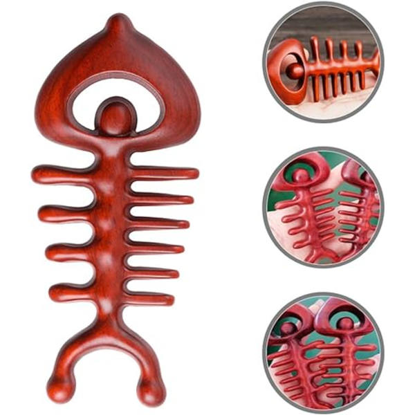 1 st träkam massagekam Guasha skrapkam ficka Gua Sha skrap