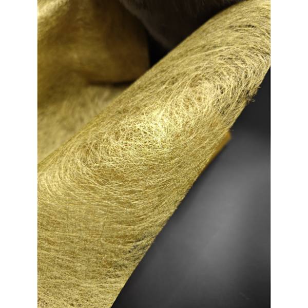 1 stk. Gjenbrukbar dekorativ duk i gullfarget non-woven stoff, elegant