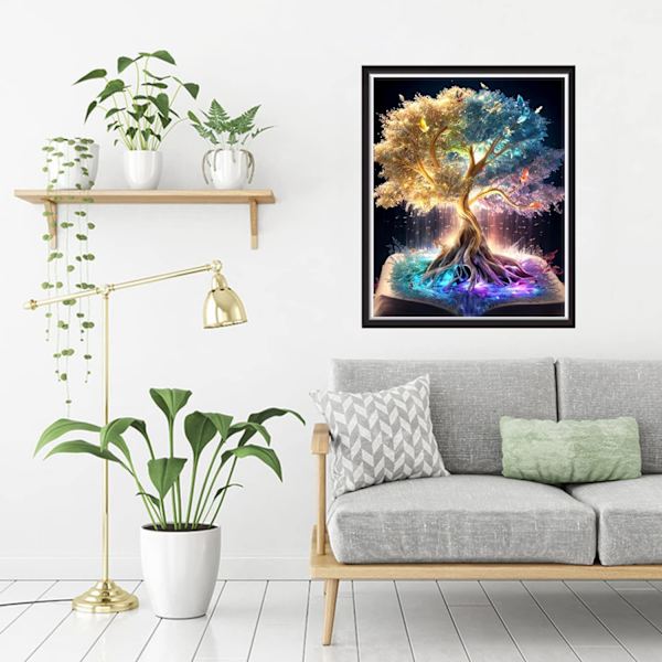 30x40cm Lasten maalaussarja 5 timanttia - Elämänpuu 4#